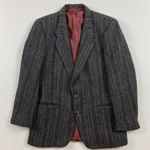 Mens Gray Multicolor Herringbone Sport Coat Blazer